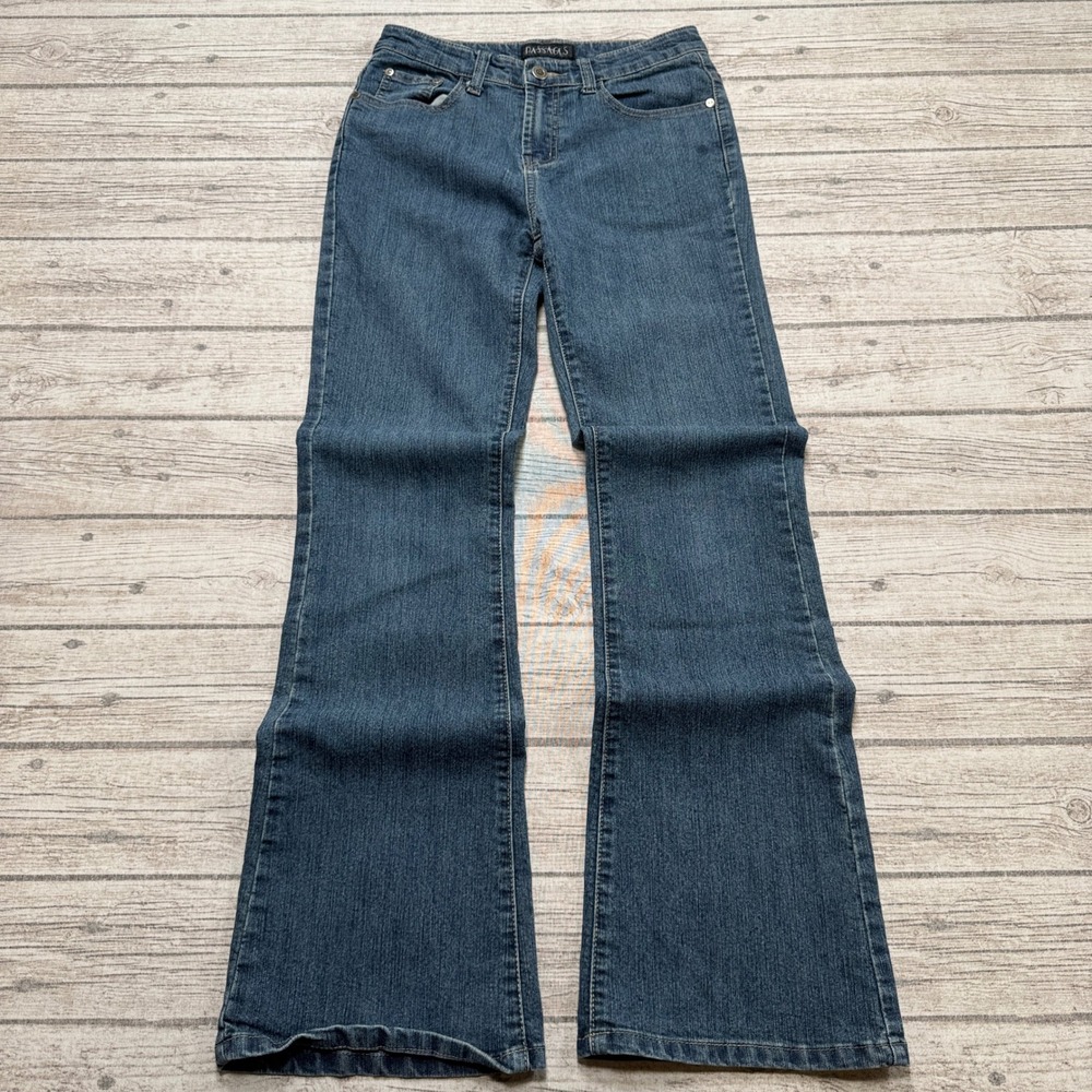 Y2K Flare Jeans Women's 30 Blue Denim Medium Wash Mid Rise Bell Bottoms Retro
